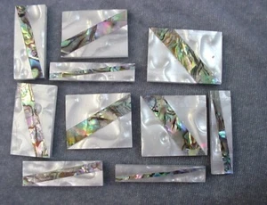 JUEGO DE 10 PIEZAS MARCADOR DE TRASTE DE GUITARRA - PERLADO Y ABULÓN - Imagen 1 de 4