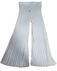 Women's Long White Pleated Chino Glamour Statement Pant Made By Why Dress - Picture 1 of 4