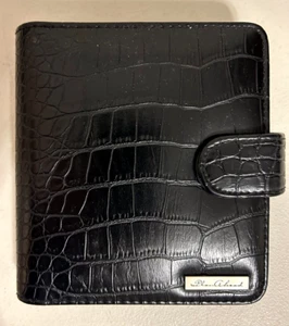 Plan Ahead Planner Organizer Black Croc Leather Spiral Binder 6" x 5" NEW - Picture 1 of 5