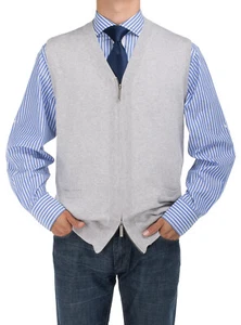 DTI BB Signature Mens Sweater Vest Full Zip Cotton Pullover Relaxed Fit - Picture 1 of 2
