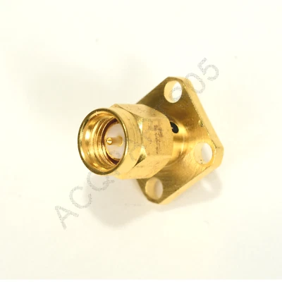 Macom Omni-Spectra  2051-1618-00 SMA Plug Male  Connector Panel – 4 Hole Flange - Image 1 of 4