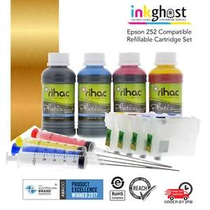 Rihac 252 252XL Refillable Cartridge Ink alternate for Epson Workforce 7610 7620 - Picture 1 of 7