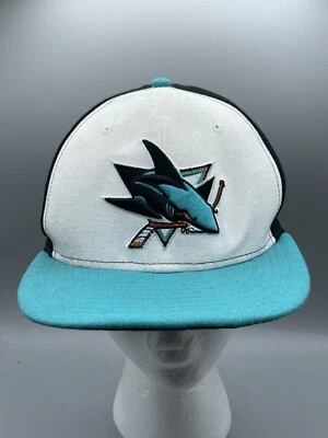 Retro Vintage NHL Hockey San Jose Sharks New Era Fits SnapBack White 2000’s Hat - Image 1 of 4