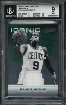 2012-13 Panini Absolute #10 Rajon Rondo Iconic Materials BGS 9.0 1/10 - Image 1 of 2
