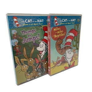 Cat In The Hat DVD Set Thumps And Jumps Plus Miles And Miles Of Reptiles New - Imagen 1 de 7