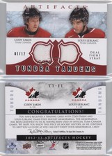 2012 Upper Deck Artifacts Red Fight Straps /12 Cody Eakin Louis Leblanc #TT-EL