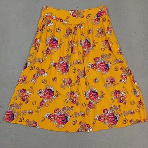 Modcloth Skirt Womens 8 Yellow Roses Cowgirl Boots Hat Horse Pleated Pockets - Picture 1 of 20