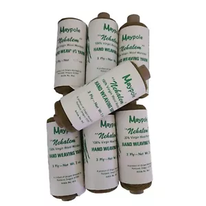 Vintage Maypole “Nehalem” 100% Virgin Wool Worsted Hand Weaving Yarn Mustard Lot - Picture 1 of 5