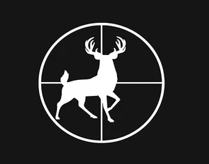 Deer in Scope/Sight Vinyl Decal-Multiple Sizes & Colors - Picture 1 of 5