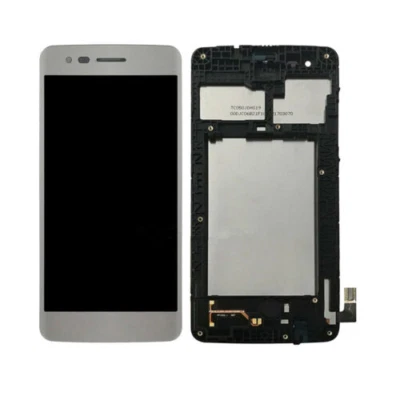 Touch Screen Digitizer LCD Display Frame Silver LG Aristo M210 MS210 LV3 K8 2017 - Image 1 of 4