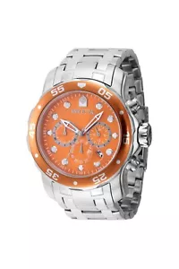 NEW Invicta Mens 48mm Scuba Pro Diver VD Quartz Chronograph Orange Dial SS Watch - Picture 1 of 1