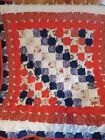 Handmade Baby Quilt Red, White, And Blue Unisex