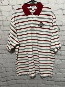 Men’s Ohio State Buckeyes Polo Shirt Boca Classics Adult XL Striped -C2 - Picture 1 of 5
