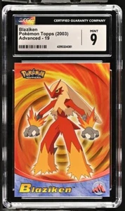 2003 Topps Pokemon Advanced Blaziken #19 CGC 9 Mint - Bild 1 von 2