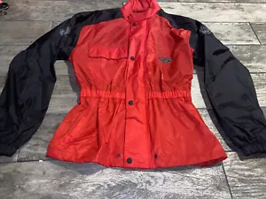 New Men's First Gear Red & Black Splash R/S Motorcycle Rain Jacket Size Small - Picture 1 of 9
