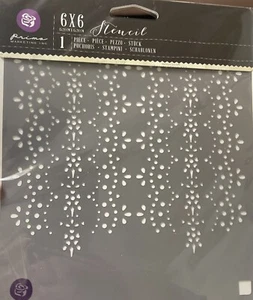 1 Stencil 6x6 ~ LACE (6 boarders) ~ Prima Scrapbooking & More NEW - Picture 1 of 5