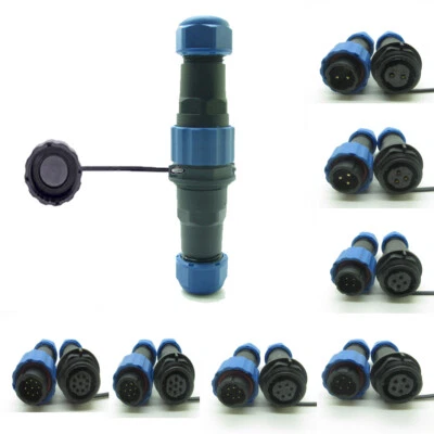 16mm Aviation Plug Connector Waterproof Docking 2-9 Pin Gold-Plate Male + Female - Image 1 of 4