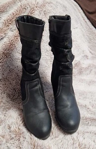 Damen Stiefel Tom Tailor schwarz Größe 38 Absatz 8 cm Gesamthöhe: 32 cm Leder D - Bild 1 von 8