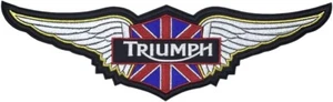 Triumph Motorcyle Silver Wings Jacke Weste Rückenaufnäher | Aufbügeln oder Nähen 12"x3,5" - Bild 1 von 1