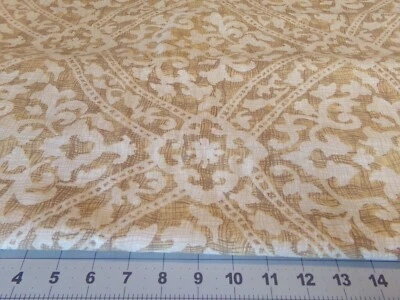 35" X 56" VINTAGE MAGNOLIA STAN CATHELL GOLD PRINCETON DECORATOR FABRIC /NEW - Image 1 of 4