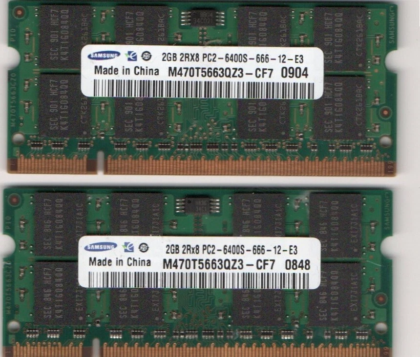 4GB 2x 2GB Kit HP Compaq 6710b 6715b 6715s 6735s 6820s 6830s 6910p DDR2 Memory - Image 1 of 1