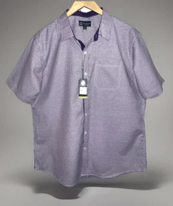 Camicia Sahara Club Collo Viola Plaid Tg XL Manica Corta Primaverile Leggera - Foto 1 di 11
