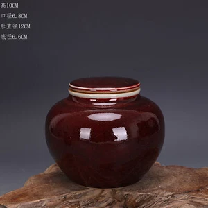 Chinese Old Ox-blood Red Glaze Porcelain lid Jar pot, Guangxu Mark - Picture 1 of 6