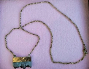 16.5" Yochi Gold Dipped Quartz Crystal Statement Long Necklace  - Picture 1 of 6