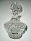 Lead Crystal Large 7" Bohemian Czech Glass Perfume Bottle/Decanter w Fan Stopper