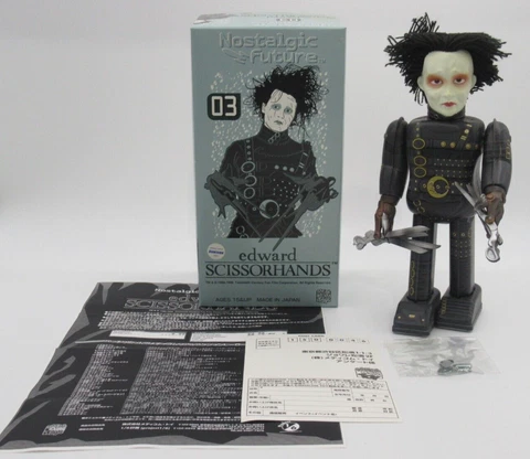 1997 Wind-Up Edward Scissorhands Medicom Sunrise Nostalgic Future Toy w/ Box Cover