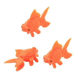 Aquarium Fish Bowl Tank Plastic Decor Goldfish Ornament Orange 3pcs - Picture 1 of 2