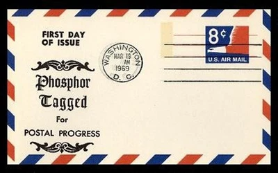 UXC9a 8c EAGLE AIRMAIL POSTAL CARD-"TAG" BOERGER CACHET - Image 1 of 2