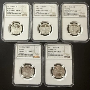 2011-S Silver 5 coin America The Beautiful Quarter set - Picture 1 of 2