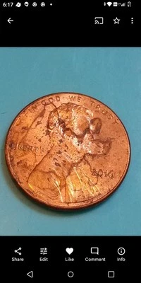 Error Coin Lincoln Cent 2016 - Image 1 of 2