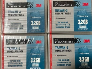 4X3M~Travan-3~Minicartridge Preformatted for Travan Tape Drive~Lot of (2)~NEW - Picture 1 of 3