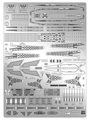 Hasegawa Macross 1/4000 SDF-1 Fortress Ship Detail Up Etching Parts QG61 - Image 1 of 4