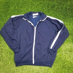 Vintage 80s MOD Kings-Road Track Jacket L/XL 22x26 Blue USA - Picture 1 of 11