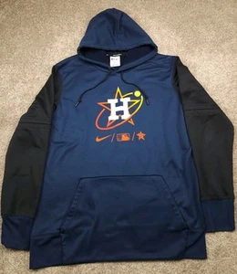 Houston Astros Nike Hoodie Mens Large Blue Therma Fit Heavyweight Logo Baseball - Picture 1 of 17