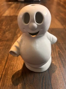 Vintage McCoy Pottery White Halloween Ghost Tea Light Candle Decor Arms Down - Picture 1 of 9