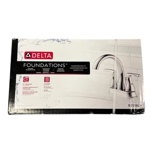 Delta B2518LF Grifo de Baño Cromo Centro 2 Manijas 3 Agujeros Montado en Fregadero - Imagen 1 de 3