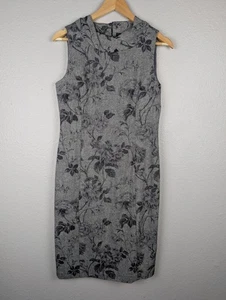Talbots Kleid Damen 4 grau Wollmischung ärmellos Blumen Etui Karriere Arbeit - Bild 1 von 9