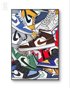 Shoe Fanatic Canvas wall art Piece home decor Portrait gallery - Picture 1 of 7