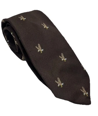 Corbata de cuello marrón tejida vintage para hombre Bald Eagle National Wildlife Federation Foto 1 de 4