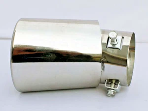 99020534 Edelstahl Metall Stahl Auspuff Auto Endschalldämpfer Spitze Rohr Enddekor NEU - Bild 1 von 8
