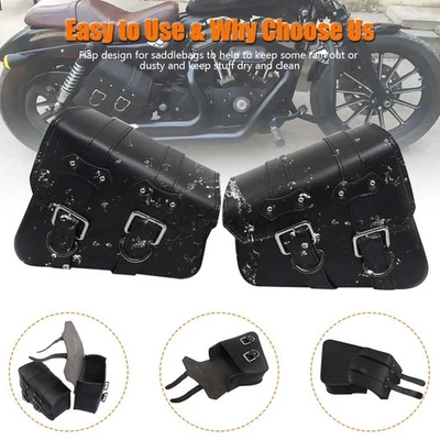 Alforjas de cuero PU para motocicleta bolsa de equipaje para Harley Sportster XL883 XL1200 Foto 1 de 4
