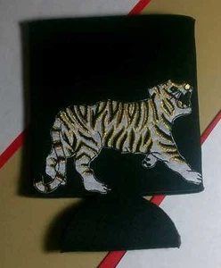 Tiger Leopard Weiß Gold Schwarz Bestickt Flasche Wärmer Kühler Insulat Koozie - Picture 1 of 2