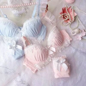 38C 38D 40C 40D 32C 32D 34DD 36DD Womens Underwired Bra Preppy Underwear Panties - Picture 1 of 16