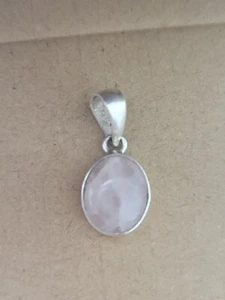 925 sterling silver & rose quartz handmade pendant - Picture 1 of 6