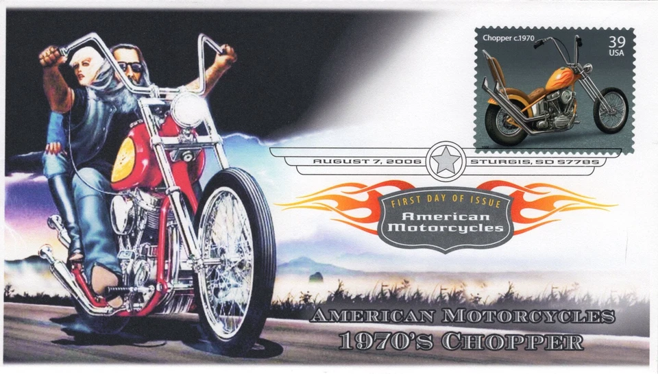 AO-4087-1, 2006, American Motorcycles, Choppers, FDC, Add-on Cachet. Digital Col - Image 1 of 1