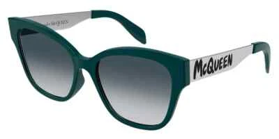 Gafas de sol Alexander McQueen para mujer AM0353s col 004 56-18 145 XL verde/plateado Foto 1 de 2